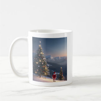 Taza De Café Santa Claus Snowy Mountain Mug | Árbol de Navidad