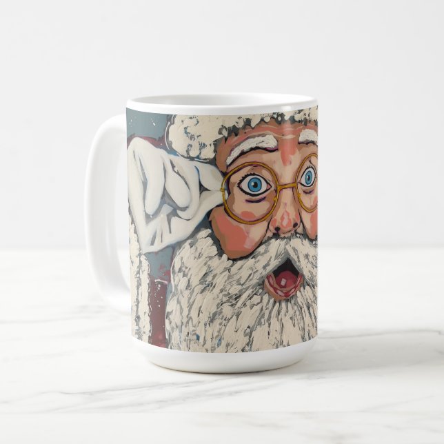 Taza De Café Santa Claus Surprised (Anverso izquierdo)