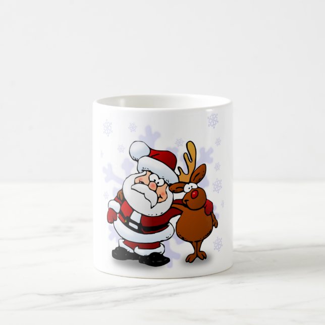 TAZA DE CAFÉ SANTA CLAUS Y RUDOLPH (Centro)