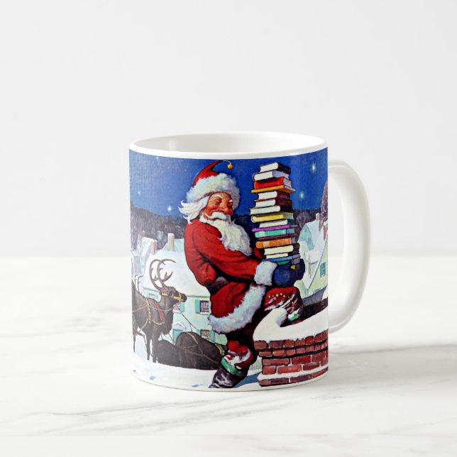 Taza De Café Santa con armamento de Libros (Anverso derecho)