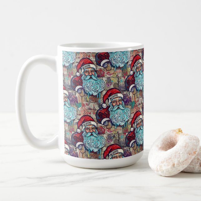Taza De Café Santa con grafitis (Con donut)