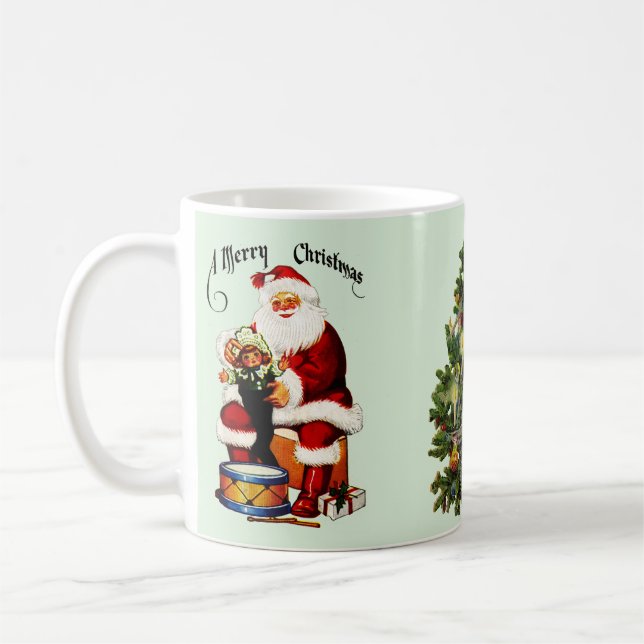Taza De Café Santa con juguetes Feliz Navidad (Izquierda)