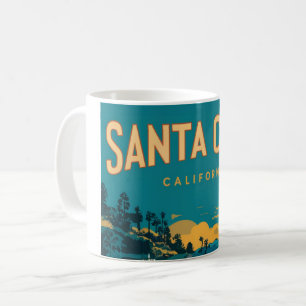 Taza De Café Santa Cruz California Acuarela Viaje