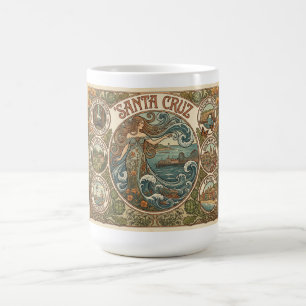 Taza De Café Santa Cruz California Art‑Nouveau Costa