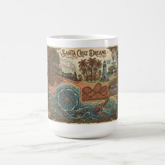 Taza De Café Santa Cruz California Dreams Map – Vibrant Coast