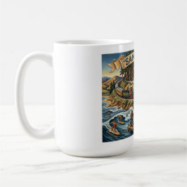 Taza De Café Santa Cruz California Illustrated Map UCSC Wharf
