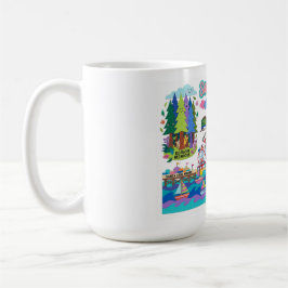 Taza De Café Santa Cruz Illustrated Map Boardwalk Beach Surfing