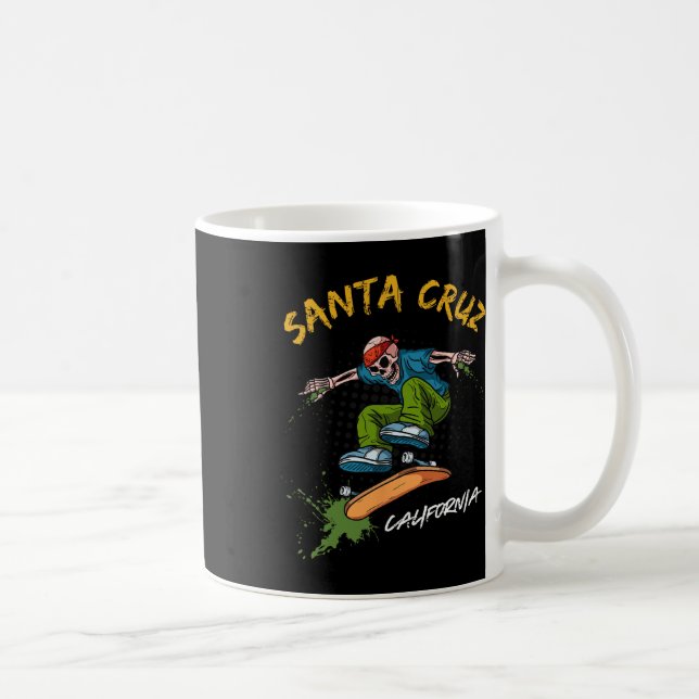 Taza De Café Santa-cruz Skeleton Skateboard Beach Funny Hallowe (Derecha)