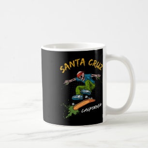Taza De Café Santa-cruz Skeleton Skateboard Beach Funny Hallowe