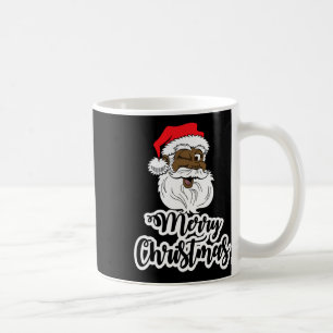 Taza De Café Santa de guiño negro alegre navidad afroamericana