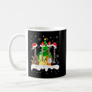 Taza De Café Santa de la guitarra de nieve del árbol de Navidad