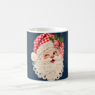 Taza De Café Santa de Navidad de Encaje Retro Personalizado, Fe