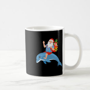 Taza De Café Santa de Navidad en Julio en Hawaii en un delfín l