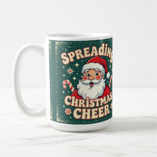 Taza De Café Santa difundiendo alegría navideña
