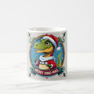 Taza De Café Santa Dinosaur Christmas Funny “Merry Dino-Mas”