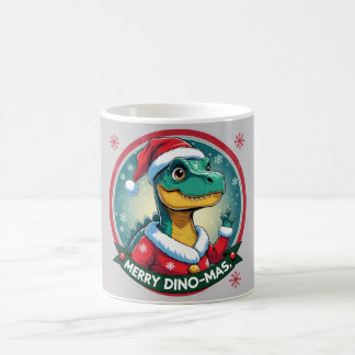 Taza De Café Santa Dinosaur Christmas Funny “Merry Dino-Mas”