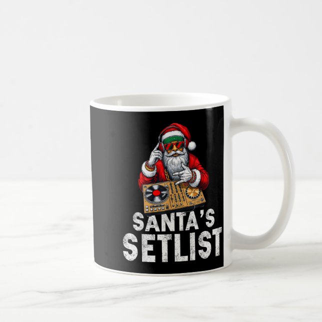 Taza De Café Santa Dj Musician Santa’s Setlist House Music  (Derecha)