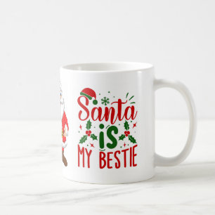 Taza De Café Santa es mi mejor amigo divertida cita de Navidad