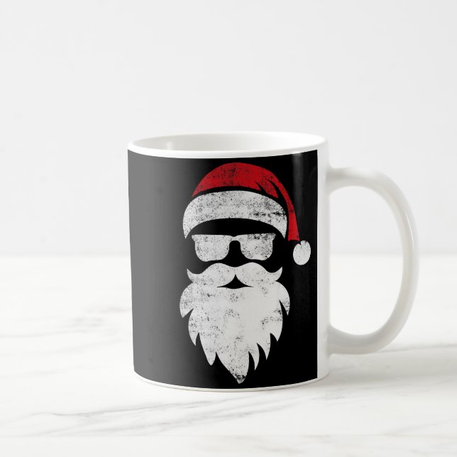 Taza De Café Santa Face Hipster Style Funny Christmas Pajamas  (Derecha)