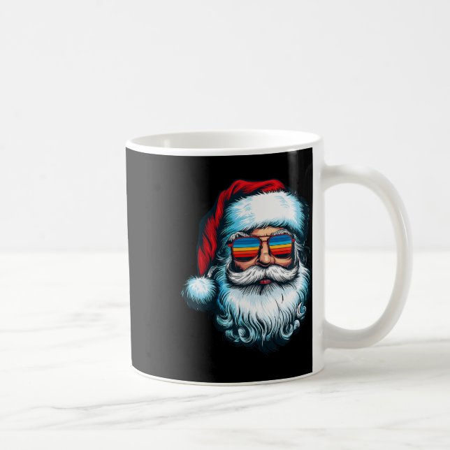 Taza De Café Santa Face Retro Sungles Christmas Xmas Men Women  (Derecha)