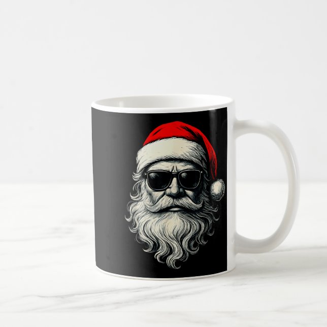Taza De Café Santa Face Retro Sungles Funny Christmas Pajama Me (Derecha)