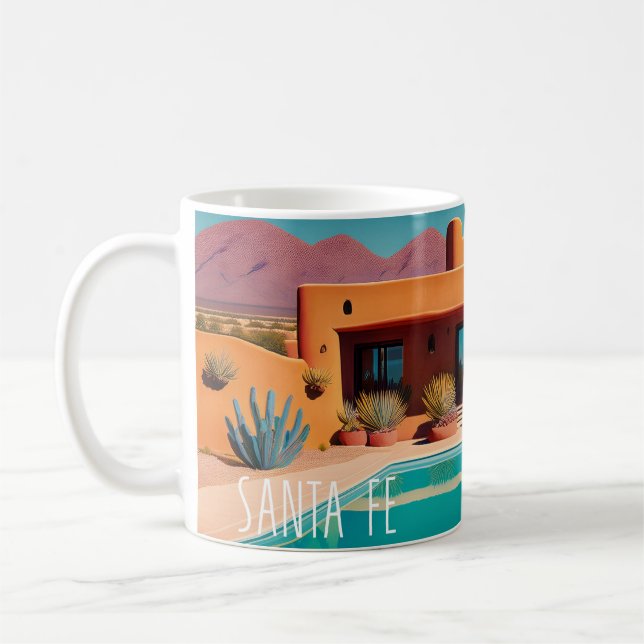 Taza De Café Santa Fe Sunrise – Retro Travel Mug (Izquierda)
