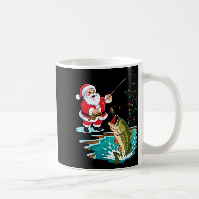 Taza De Café Santa Fishing Lure B Fish Christmas Pajamas Boy To (Derecha)