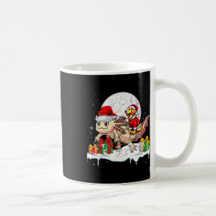 Taza De Café Santa Golden Retriever Riding Axolotl Navidades Ow