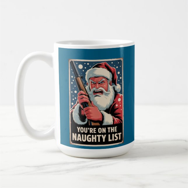 Taza De Café Santa Gun Naughty List Second Amendment (Izquierda)
