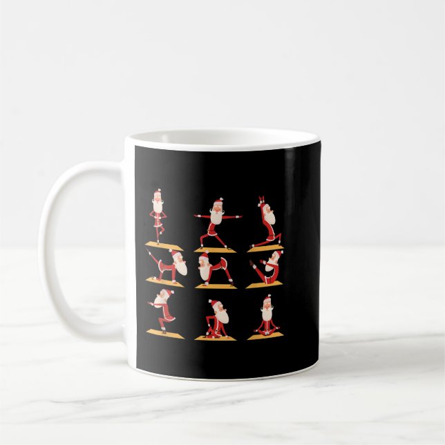 Taza De Café Santa haciendo ejercicios de yoga poses meditación (Izquierda)