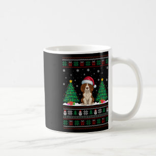Taza De Café Santa Hat Brittany Spaniel Dog Xmas Tree iluminan