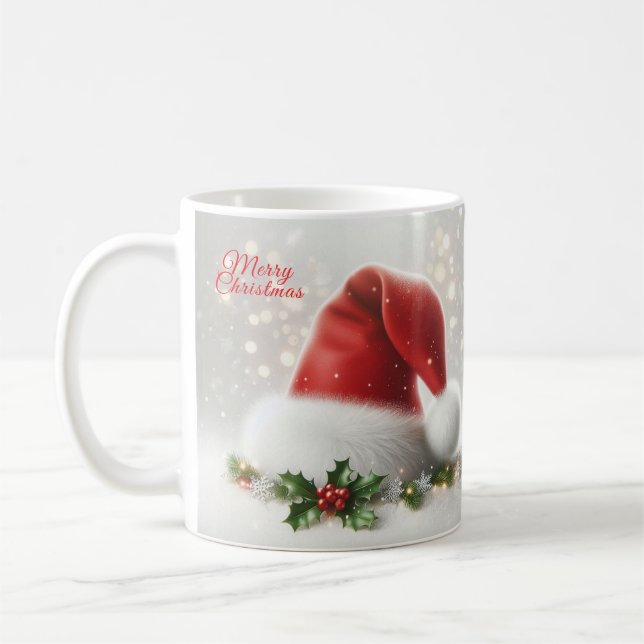 Taza De Café Santa Hat Ceramic Mug – Perfect Christmas Gift (Izquierda)