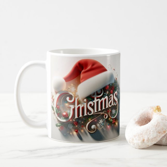 Taza De Café Santa Hat Ceramic Mug – Perfect Christmas Gift (Con donut)