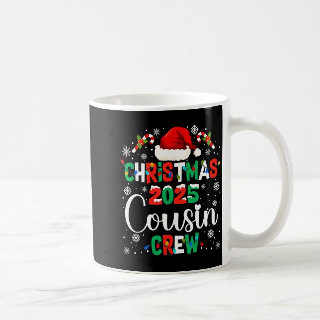 Taza De Café Santa Hat Christmas 2025 Cousin Crew Xmas Matching (Derecha)