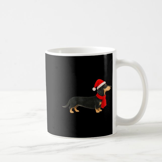 Taza De Café Santa Hat Dachshund Christmas Funny Cute Dog Mom  (Derecha)