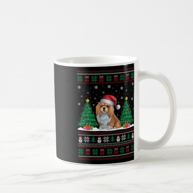Taza De Café Santa Hat Lhasa Apso Perro Árbol de Navidad Encend (Derecha)
