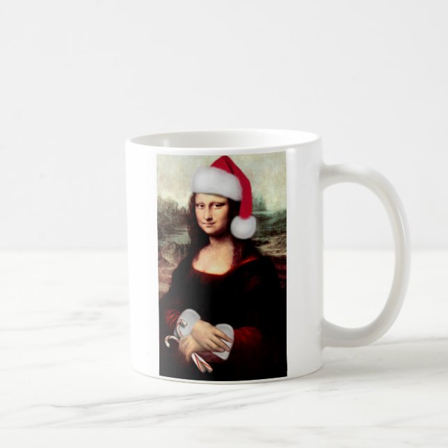 Taza De Café Santa Hat, Navidades de Mona Lisa (Derecha)