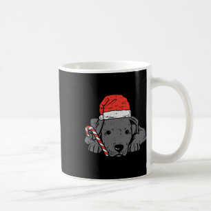 Taza De Café Santa hat pitbull navidades de perro navidad mujer
