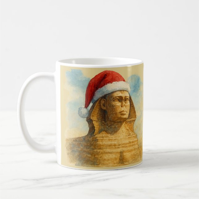 Taza De Café Santa Hat Sphinx Mug Egyptian Holiday (Izquierda)
