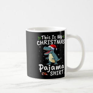 Taza De Café Santa Hat T-rex Dinosaur Este Es Mi Navidad Paja