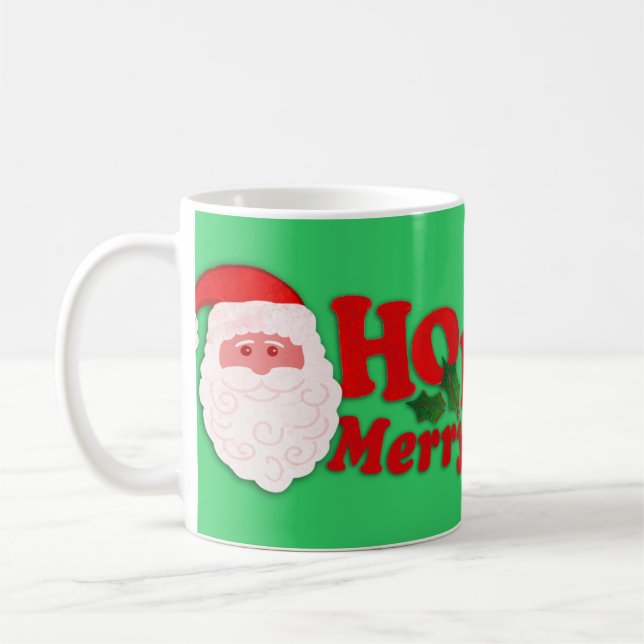 Taza De Café Santa "Ho Ho Ho Ho Feliz Navidad" (Izquierda)