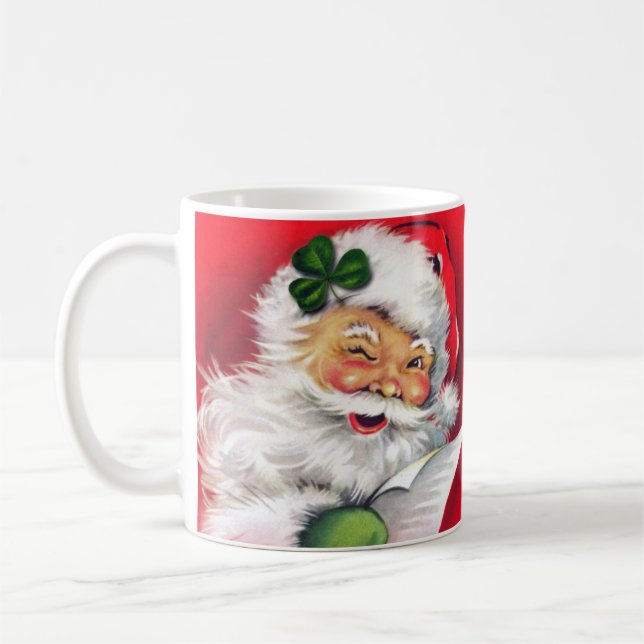 Taza De Café Santa Irlandesa, Navidades irlandeses Mug, Irlanda (Izquierda)