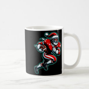 Taza De Café Santa jugando fútbol americano Navidad Mujeres Yo