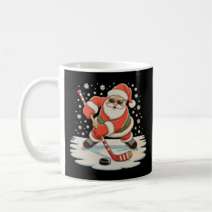 Taza De Café Santa jugando hockey sobre hielo Navidad Xmas Depo