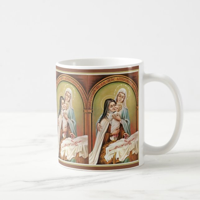 Taza De Café Santa Madre Teresa María Niño Jesús Manger Rosas (Derecha)