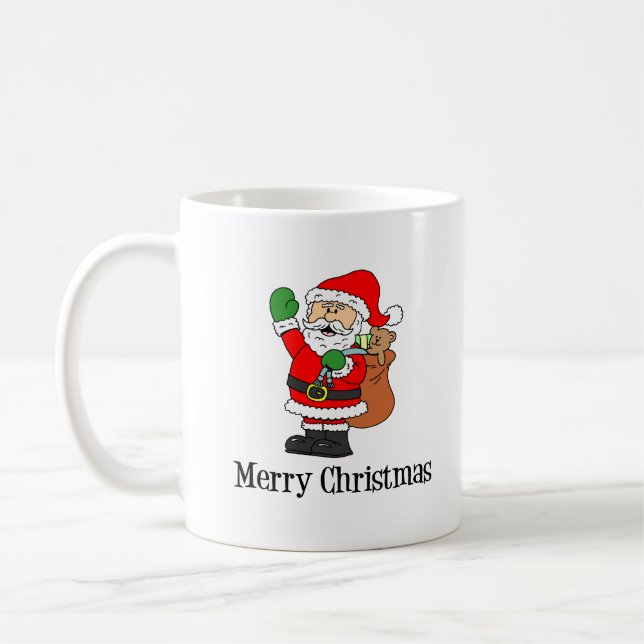 Taza De Café Santa Merry Christmas Cute Personalizado (Izquierda)