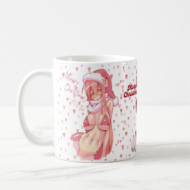 Taza De Café Santa Merry Christmas sexy Anime Bikini (Izquierda)