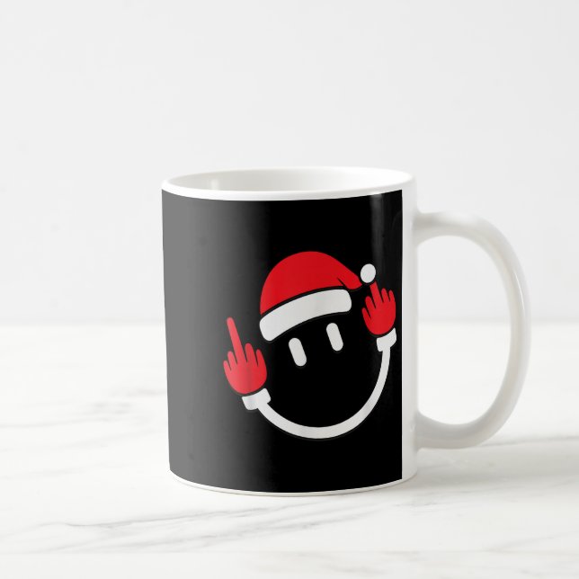 Taza De Café Santa Middle Finger Flip Off _ Christmas Profanity (Derecha)