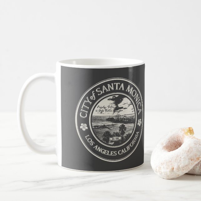 TAZA DE CAFÉ SANTA MONICA CALIFORNIA (Con donut)