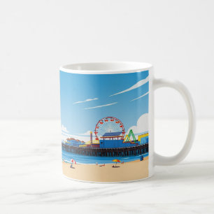 Taza De Café Santa Mónica Pier California Los Ángeles
